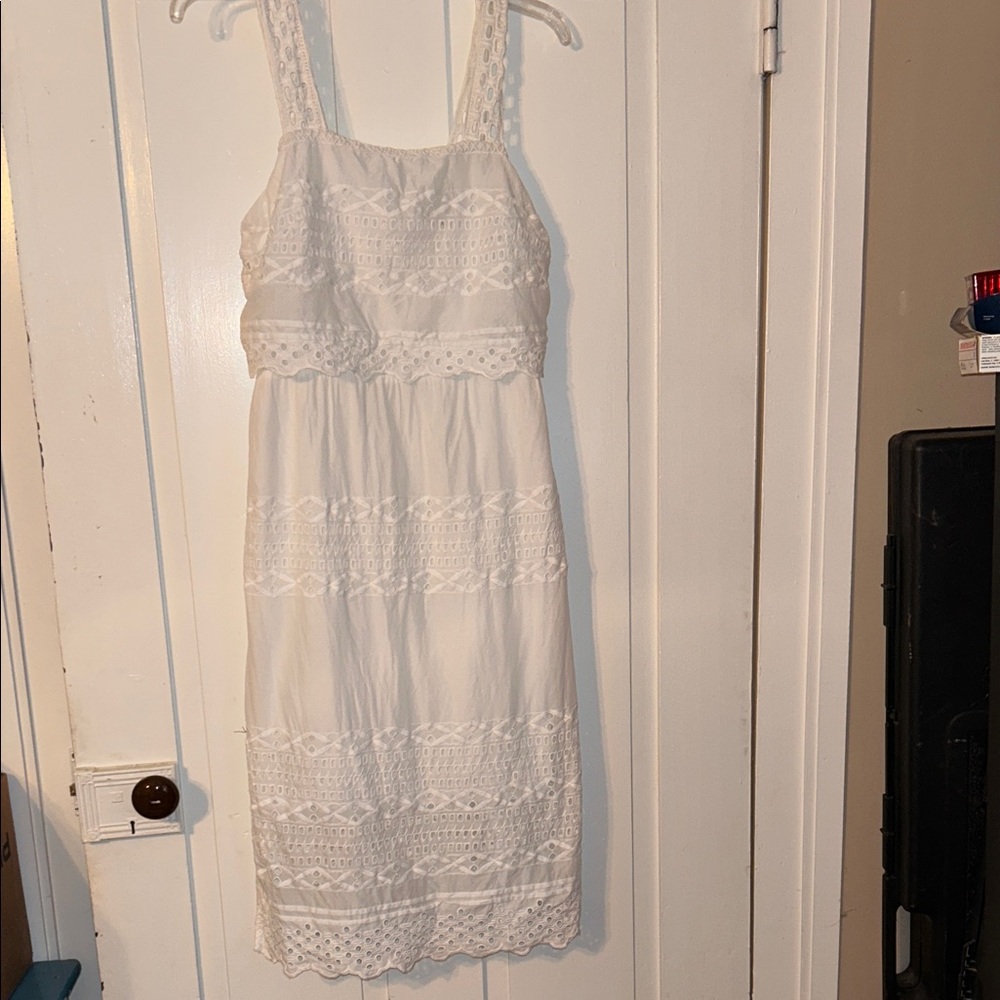J. CREW White Lace Tiered Midi Dress Graduation Sorority size 4